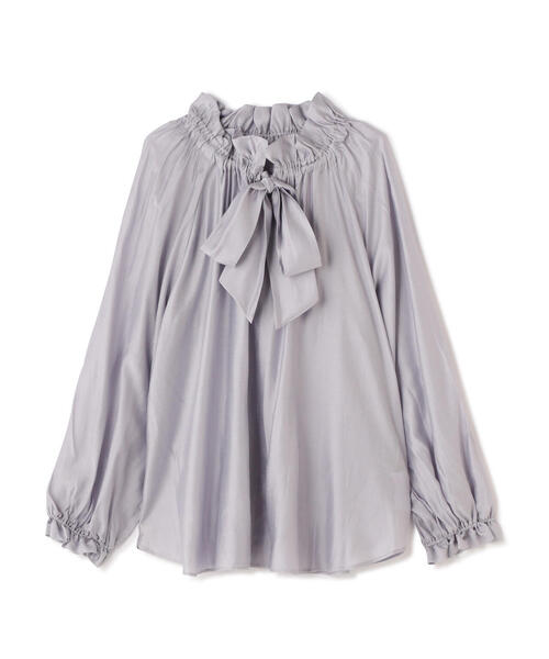 N.(N. Natural Beauty Basic)(エヌエヌナチュラルビューティーベーシック)の「◆シルキーローンリボンタイブラウス(シャツ/ブラウス・レディース・ホワイト/ネイビー/グレー・MEDIUM)」の4枚目の写真