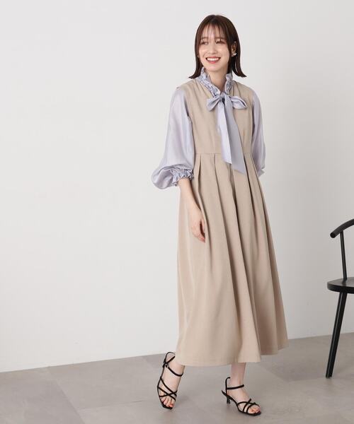 N.(N. Natural Beauty Basic)(エヌエヌナチュラルビューティーベーシック)の「◆シルキーローンリボンタイブラウス(シャツ/ブラウス・レディース・ホワイト/ネイビー/グレー・MEDIUM)」の13枚目の写真