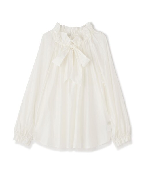N.(N. Natural Beauty Basic)(エヌエヌナチュラルビューティーベーシック)の「◆シルキーローンリボンタイブラウス(シャツ/ブラウス・レディース・ホワイト/ネイビー/グレー・MEDIUM)」の15枚目の写真