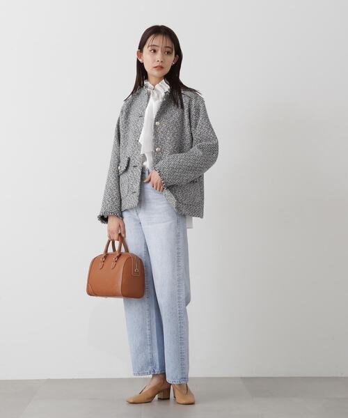 N.(N. Natural Beauty Basic)(エヌエヌナチュラルビューティーベーシック)の「◆シルキーローンリボンタイブラウス(シャツ/ブラウス・レディース・ホワイト/ネイビー/グレー・MEDIUM)」の20枚目の写真