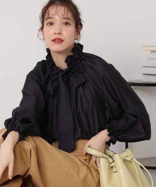 N.Natural beauty basic - 【新品】Natural BeautyBasic シルキーローンリボンタイブラウス セール 30%OFF】シルキーローンリボンタイブラウス(505874908