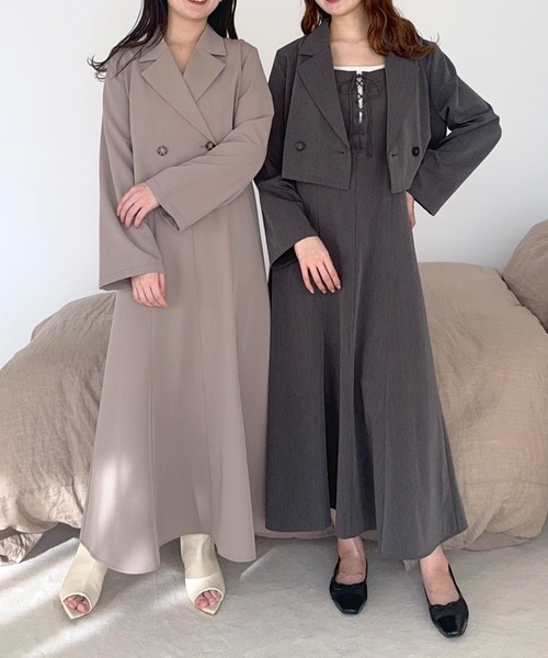 mysty woman（ミスティウーマン）の「［追加1］アソートキャミワンピース　108322（ワンピース・レディース・チャコールグレー/モカ/ホワイト系その他・FREE）」の2枚目の写真