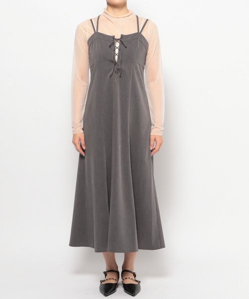 mysty woman（ミスティウーマン）の「［追加1］アソートキャミワンピース　108322（ワンピース・レディース・チャコールグレー/モカ/ホワイト系その他・FREE）」の11枚目の写真