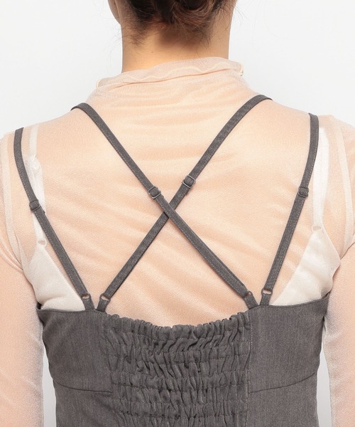 mysty woman（ミスティウーマン）の「［追加1］アソートキャミワンピース　108322（ワンピース・レディース・チャコールグレー/モカ/ホワイト系その他・FREE）」の14枚目の写真