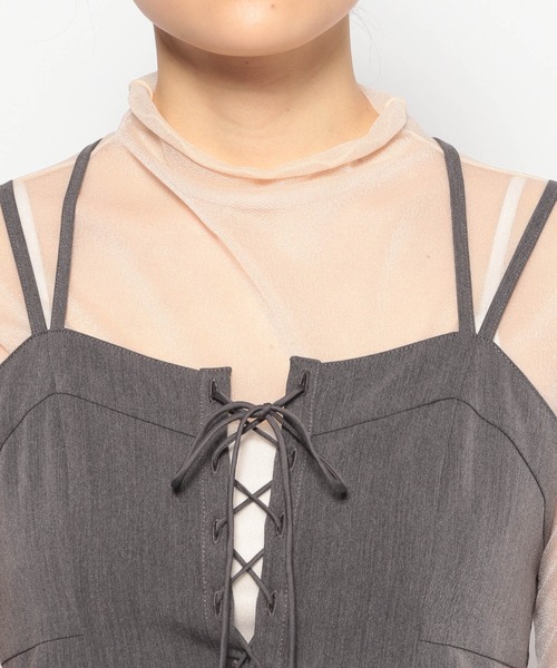 mysty woman（ミスティウーマン）の「［追加1］アソートキャミワンピース　108322（ワンピース・レディース・チャコールグレー/モカ/ホワイト系その他・FREE）」の15枚目の写真