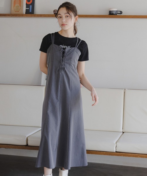 mysty woman（ミスティウーマン）の「［追加1］アソートキャミワンピース　108322（ワンピース・レディース・チャコールグレー/モカ/ホワイト系その他・FREE）」の21枚目の写真