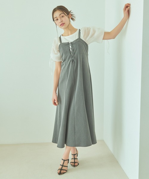 mysty woman（ミスティウーマン）の「［追加1］アソートキャミワンピース　108322（ワンピース・レディース・チャコールグレー/モカ/ホワイト系その他・FREE）」の22枚目の写真