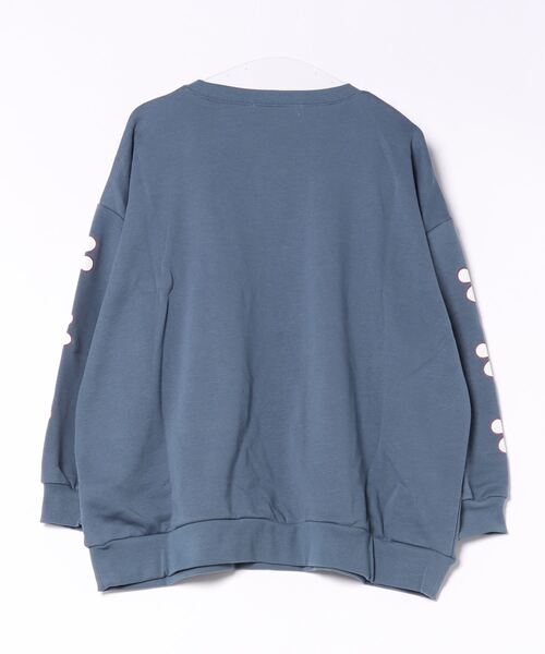anap mimpi（アナップミンピ）の「アーム フラワー メッセージ 裏毛 スウェット 長袖 トップス（スウェット・レディース・ネイビー/オレンジ/グリーン・FREE）」の7枚目の写真