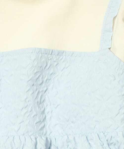 SHOO・LA・RUE（シューラルー）の「◆【110-140cm】エンボス使いドッキングキャミワンピース（ワンピース・キッズ・ブラック/サックスブルー・11/12/13/14）」の11枚目の写真