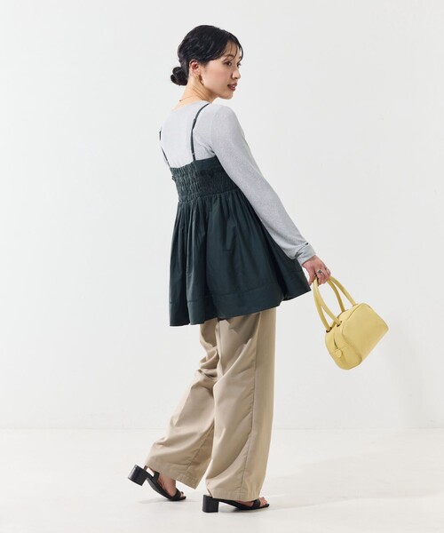 FREAK'S STORE（フリークスストア）の「限定展開　インド シャーリング フリル キャミソール（セットアップ対応）（キャミソール・レディース・レッド/グリーン/ネイビー/ブラック/オフホワイト・ﾌﾘ-）」の22枚目の写真