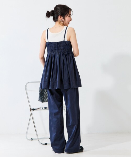 FREAK'S STORE（フリークスストア）の「限定展開　インド シャーリング フリル キャミソール（セットアップ対応）（キャミソール・レディース・レッド/グリーン/ネイビー/ブラック/オフホワイト・ﾌﾘ-）」の14枚目の写真