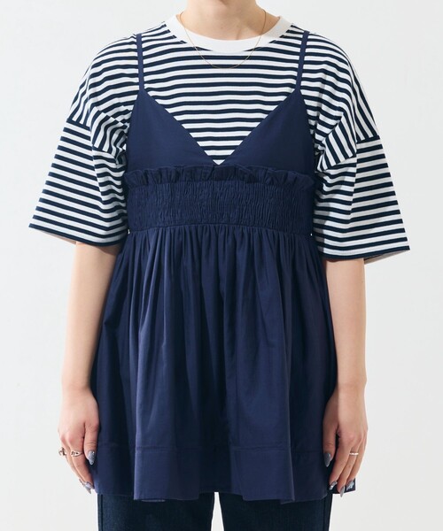 FREAK'S STORE（フリークスストア）の「限定展開　インド シャーリング フリル キャミソール（セットアップ対応）（キャミソール・レディース・レッド/グリーン/ネイビー/ブラック/オフホワイト・ﾌﾘ-）」の11枚目の写真