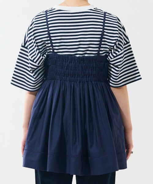 FREAK'S STORE（フリークスストア）の「限定展開　インド シャーリング フリル キャミソール（セットアップ対応）（キャミソール・レディース・レッド/グリーン/ネイビー/ブラック/オフホワイト・ﾌﾘ-）」の9枚目の写真