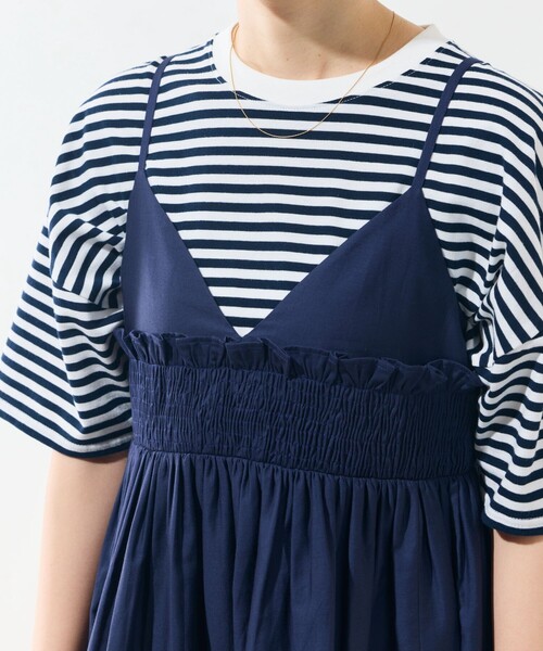 FREAK'S STORE（フリークスストア）の「限定展開　インド シャーリング フリル キャミソール（セットアップ対応）（キャミソール・レディース・レッド/グリーン/ネイビー/ブラック/オフホワイト・ﾌﾘ-）」の7枚目の写真