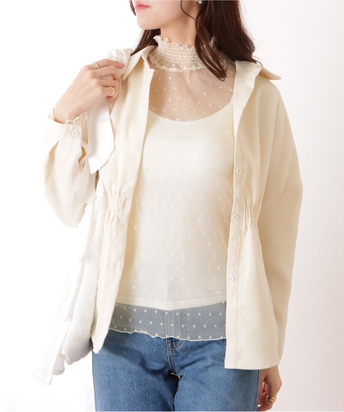 Lace Ladies(レースレディース)の「プチハイネック メロウ フリル 総レース プルオーバー(その他トップス・レディース・アイボリー/ホワイト・M/XL)」の3枚目の写真