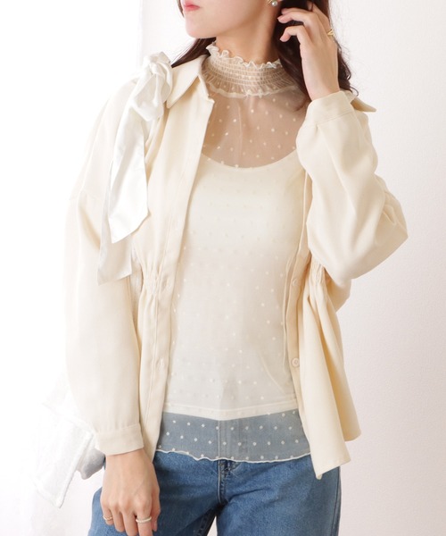 Lace Ladies(レースレディース)の「プチハイネック メロウ フリル 総レース プルオーバー(その他トップス・レディース・アイボリー/ホワイト・M/XL)」の6枚目の写真