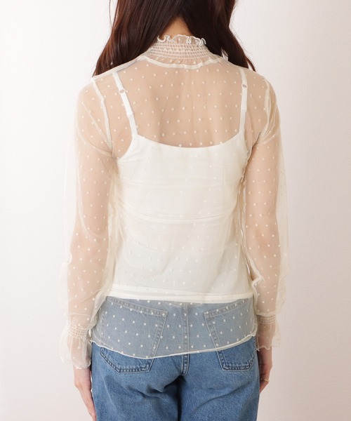 Lace Ladies(レースレディース)の「プチハイネック メロウ フリル 総レース プルオーバー(その他トップス・レディース・アイボリー/ホワイト・M/XL)」の9枚目の写真