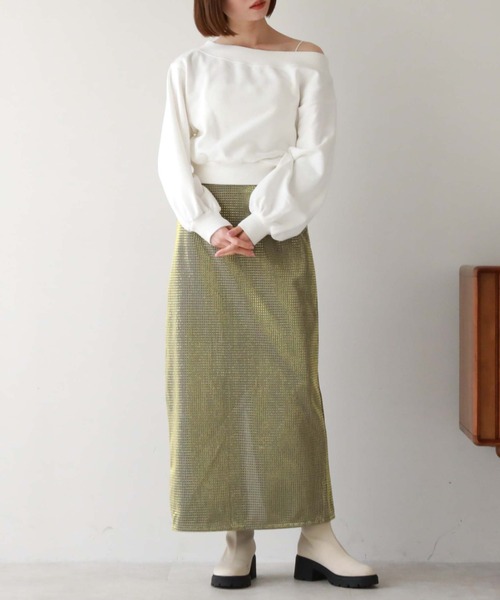 archives(アルシーヴ)の「ラメメッシュタイトスカート(スカート・レディース・ブラック/ゴールド/シルバーグレー・MEDIUM)」の14枚目の写真