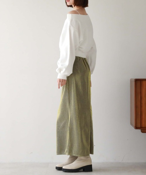 archives(アルシーヴ)の「ラメメッシュタイトスカート(スカート・レディース・ブラック/ゴールド/シルバーグレー・MEDIUM)」の16枚目の写真