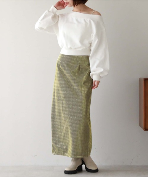 archives(アルシーヴ)の「ラメメッシュタイトスカート(スカート・レディース・ブラック/ゴールド/シルバーグレー・MEDIUM)」の18枚目の写真