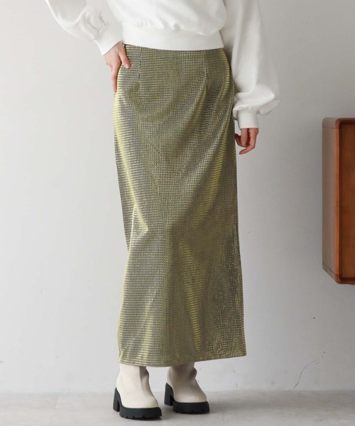 archives(アルシーヴ)の「ラメメッシュタイトスカート(スカート・レディース・ブラック/ゴールド/シルバーグレー・MEDIUM)」の22枚目の写真