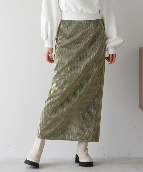 archives(アルシーヴ)の「ラメメッシュタイトスカート(スカート・レディース・ブラック/ゴールド/シルバーグレー・MEDIUM)」の19枚目の写真