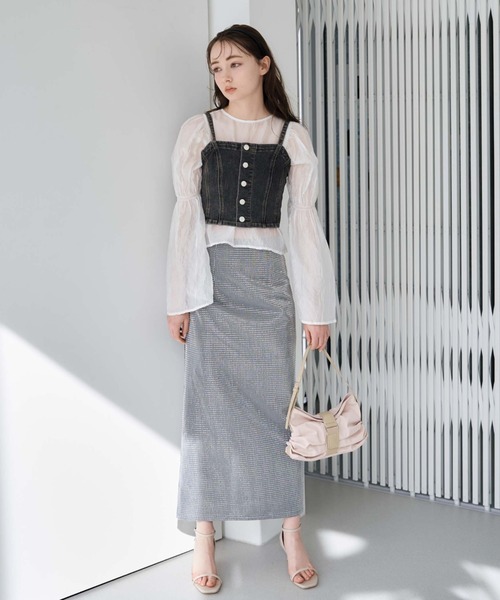 archives(アルシーヴ)の「ラメメッシュタイトスカート(スカート・レディース・ブラック/ゴールド/シルバーグレー・MEDIUM)」の5枚目の写真