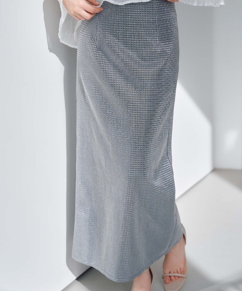 archives(アルシーヴ)の「ラメメッシュタイトスカート(スカート・レディース・ブラック/ゴールド/シルバーグレー・MEDIUM)」の10枚目の写真