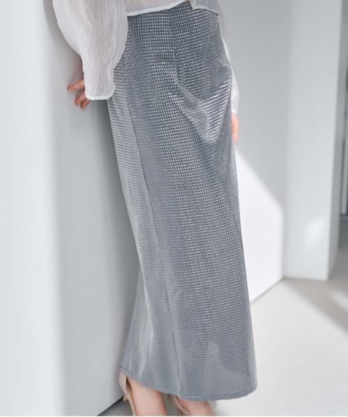 archives(アルシーヴ)の「ラメメッシュタイトスカート(スカート・レディース・ブラック/ゴールド/シルバーグレー・MEDIUM)」の12枚目の写真