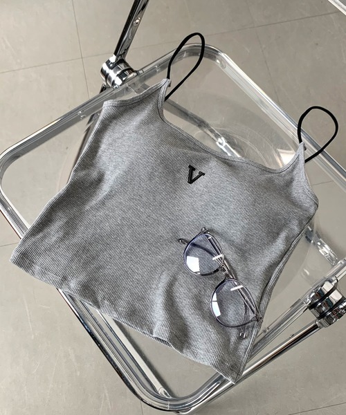 non-hedge(ノンヘッジ)の「ラバーロゴキャミソール(キャミソール・レディース・ブラック/オフホワイト/グレー・FREE)」の3枚目の写真