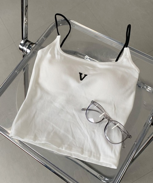 non-hedge(ノンヘッジ)の「ラバーロゴキャミソール(キャミソール・レディース・ブラック/オフホワイト/グレー・FREE)」の1枚目の写真