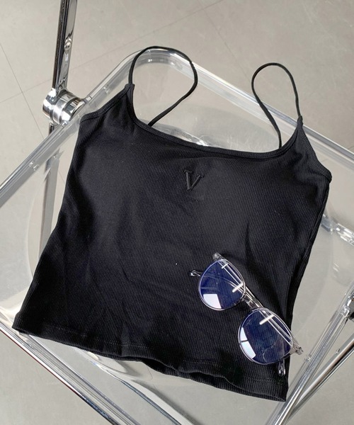 non-hedge(ノンヘッジ)の「ラバーロゴキャミソール(キャミソール・レディース・ブラック/オフホワイト/グレー・FREE)」の2枚目の写真