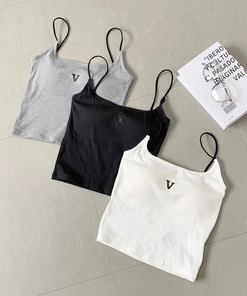 non-hedge(ノンヘッジ)の「ラバーロゴキャミソール(キャミソール・レディース・ブラック/オフホワイト/グレー・FREE)」の7枚目の写真