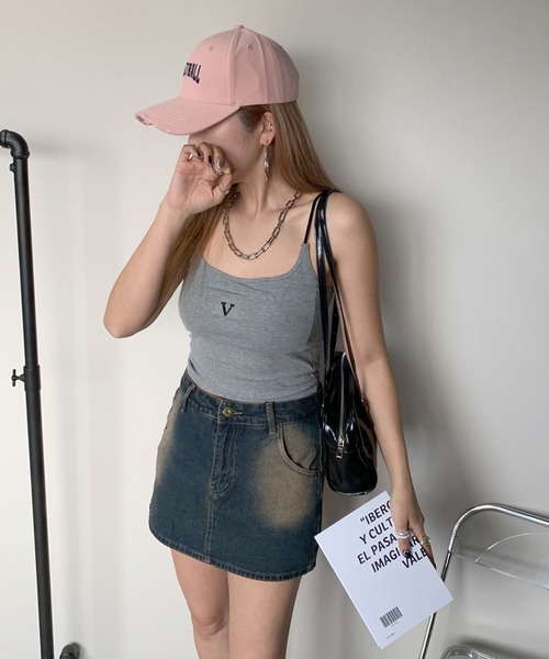 non-hedge(ノンヘッジ)の「ラバーロゴキャミソール(キャミソール・レディース・ブラック/オフホワイト/グレー・FREE)」の19枚目の写真