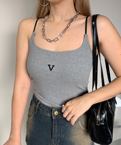 non-hedge(ノンヘッジ)の「ラバーロゴキャミソール(キャミソール・レディース・ブラック/オフホワイト/グレー・FREE)」の13枚目の写真