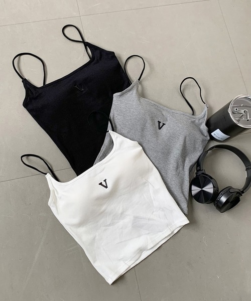 non-hedge(ノンヘッジ)の「ラバーロゴキャミソール(キャミソール・レディース・ブラック/オフホワイト/グレー・FREE)」の8枚目の写真