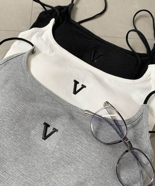 non-hedge(ノンヘッジ)の「ラバーロゴキャミソール(キャミソール・レディース・ブラック/オフホワイト/グレー・FREE)」の9枚目の写真