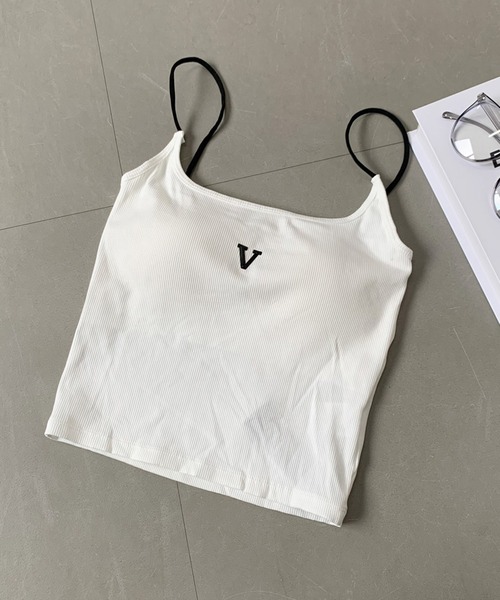 non-hedge(ノンヘッジ)の「ラバーロゴキャミソール(キャミソール・レディース・ブラック/オフホワイト/グレー・FREE)」の4枚目の写真