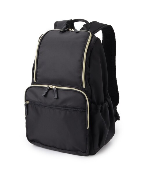 SHOO・LA・RUE（シューラルー）の「◆【撥水/ワンタッチ着脱/子育て世代の方にも】13ポケット ファンクションリュック（バックパック/リュック・レディース・ブラック/ブラック系4・00）」の2枚目の写真
