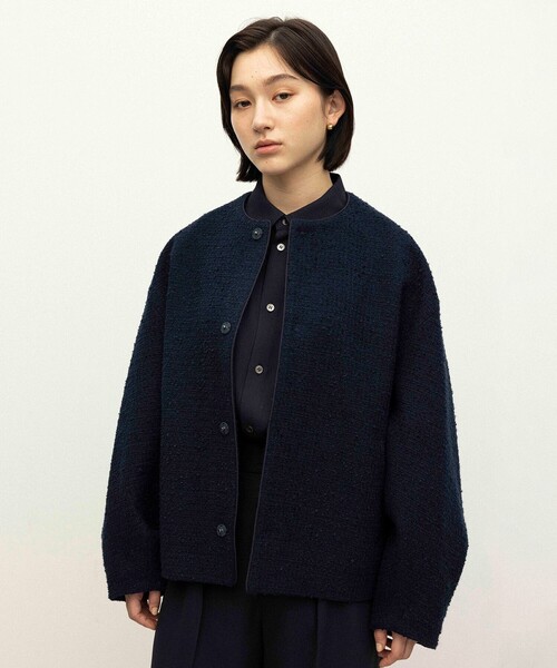 【セール】ネップツイード ジャケット（ノーカラージャケット）｜NAVE（ネイヴ）