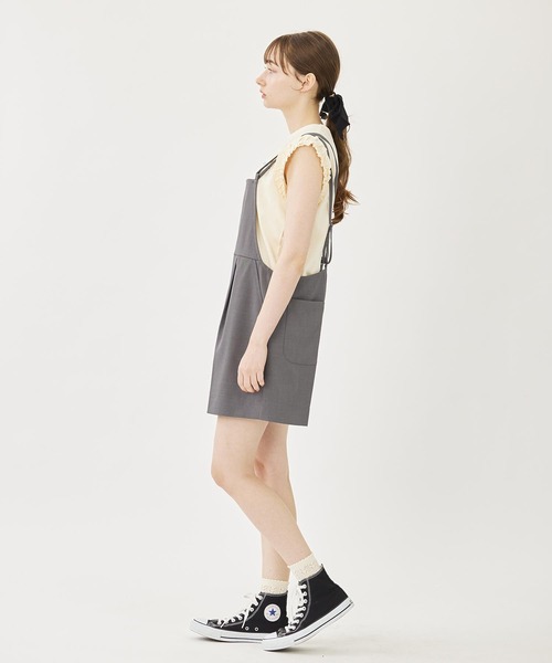 MILKFED.(ミルクフェド)の「DOUBLE STRAP SHORT OVERALLS(サロペット/オーバーオール・レディース・ベージュ/ブラック/グレー・ONE SIZE)」の8枚目の写真