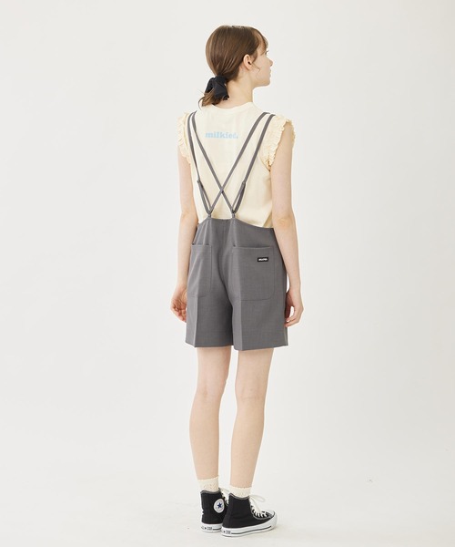MILKFED.(ミルクフェド)の「DOUBLE STRAP SHORT OVERALLS(サロペット/オーバーオール・レディース・ベージュ/ブラック/グレー・ONE SIZE)」の9枚目の写真