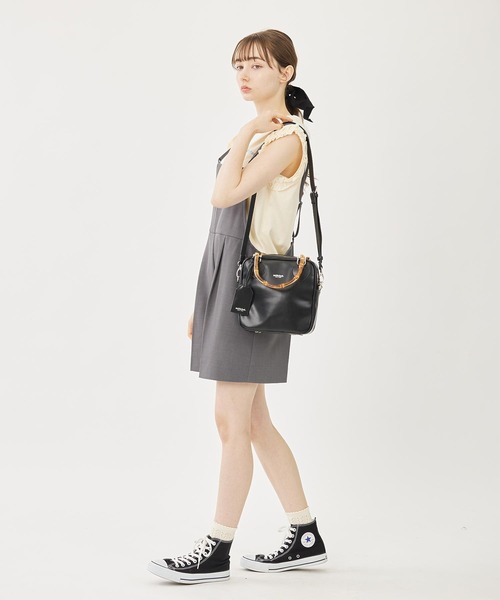 MILKFED.(ミルクフェド)の「DOUBLE STRAP SHORT OVERALLS(サロペット/オーバーオール・レディース・ベージュ/ブラック/グレー・ONE SIZE)」の4枚目の写真