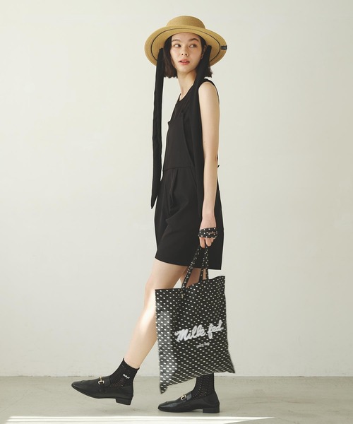 MILKFED.(ミルクフェド)の「DOUBLE STRAP SHORT OVERALLS(サロペット/オーバーオール・レディース・ベージュ/ブラック/グレー・ONE SIZE)」の18枚目の写真