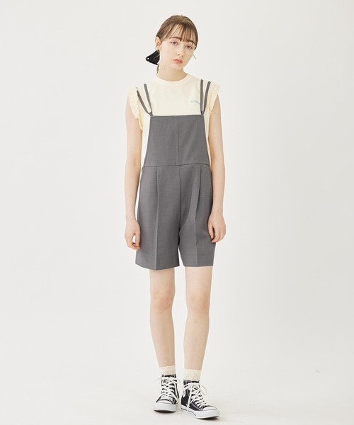 MILKFED.(ミルクフェド)の「DOUBLE STRAP SHORT OVERALLS(サロペット/オーバーオール・レディース・ベージュ/ブラック/グレー・ONE SIZE)」の15枚目の写真