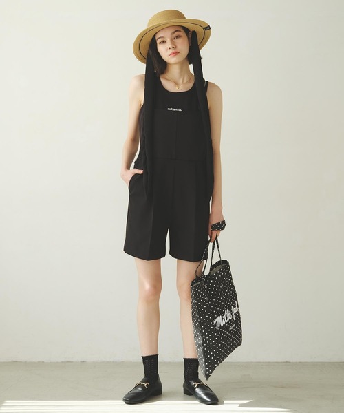 MILKFED.(ミルクフェド)の「DOUBLE STRAP SHORT OVERALLS(サロペット/オーバーオール・レディース・ベージュ/ブラック/グレー・ONE SIZE)」の14枚目の写真