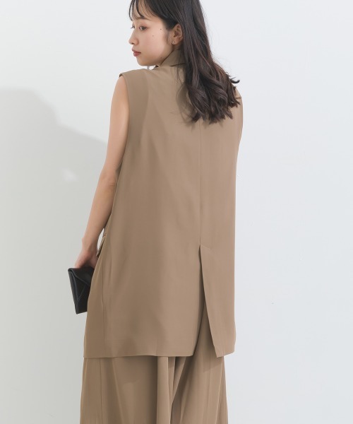 terrace(テラス)の「エステルスムース テーラードジャケットベスト(ベスト・レディース・カーキ/ブラック/ネイビー・MEDIUM)」の11枚目の写真