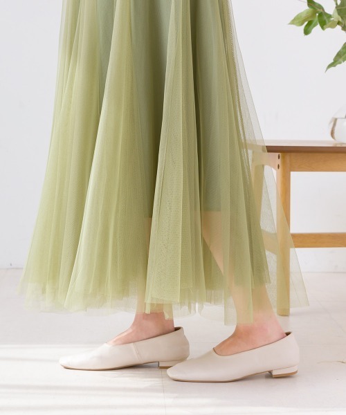 Bou Jeloud（ブージュルード）の「シアーレイヤードチュールスカート（スカート・レディース・カーキ/ブラック/グレー/ベージュ・FREE）」の8枚目の写真