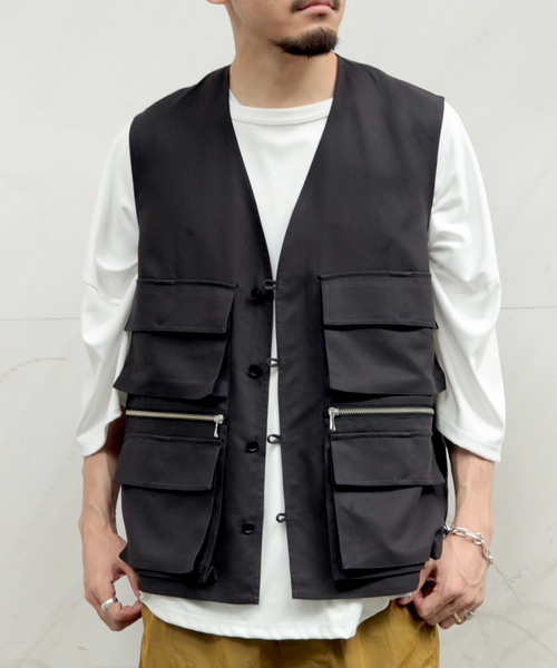 SEEALL(シーオール)の「【SEEALL / シーオール】POCKET GILET(その他アウター・メンズ・ブラック系その他・FREE)」の3枚目の写真