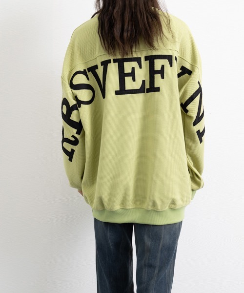 Miniministore(ミニミニストア)の「ロゴトレーナーレディースワッフルトップス(Tシャツ/カットソー・レディース・ライトグリーン/ブラック/ホワイト・FREE)」の14枚目の写真